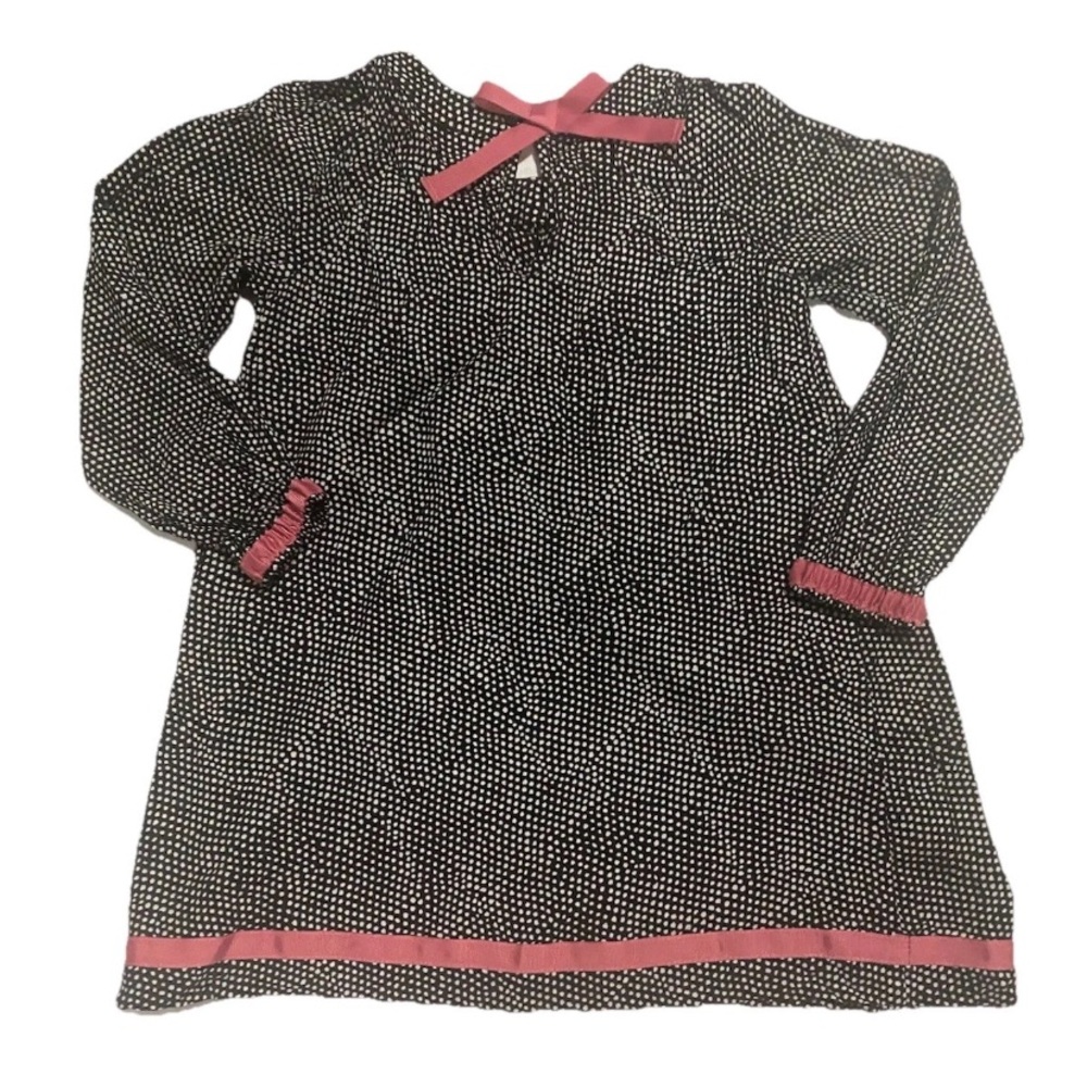 Hanna Andersson Girls Size 5 Black White Pink Polka Dot Toddler Dress